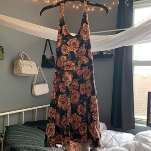 Floral halter mini dress